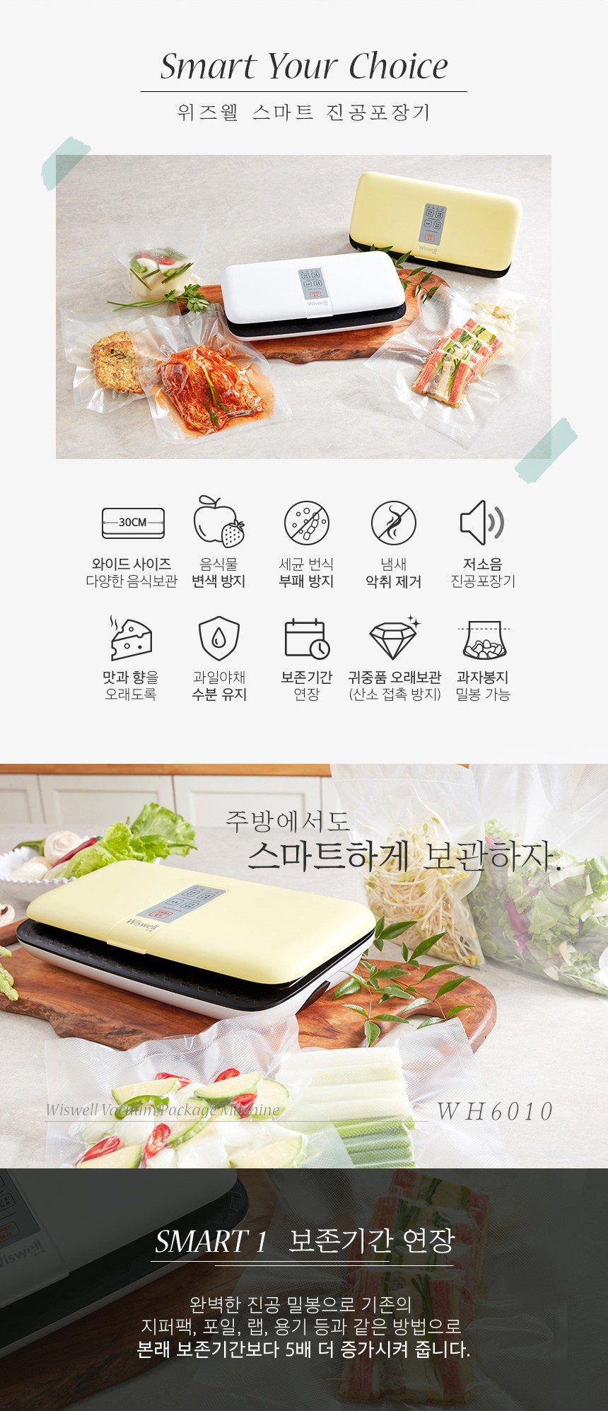 위즈웰 스마트 진공포장기 WH6010
