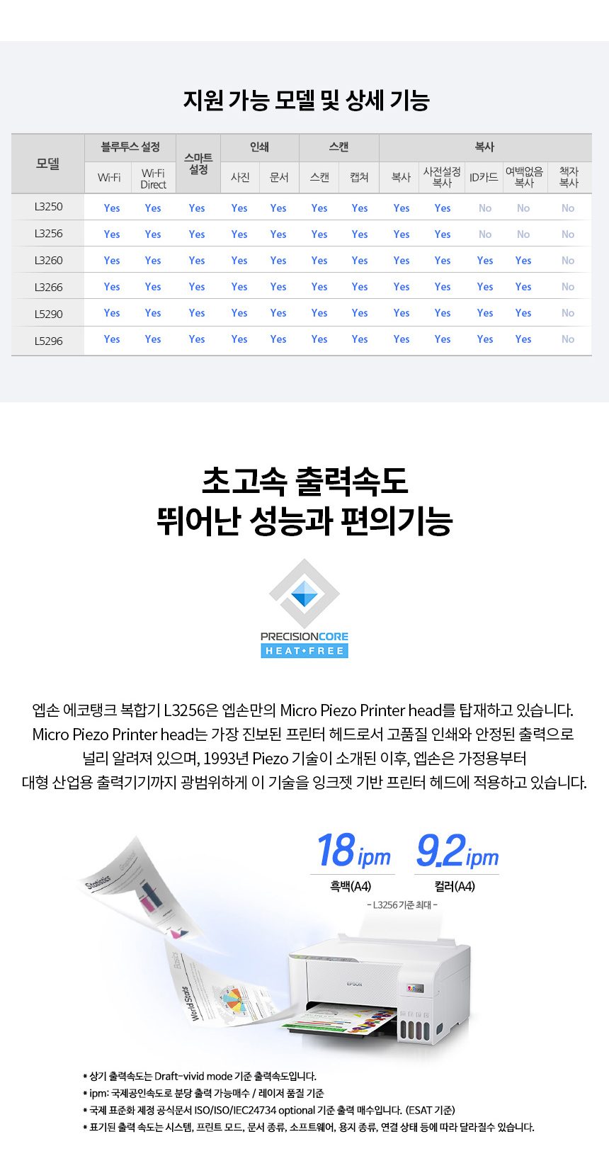 [엡손] [EPSON] 에코탱크 프로(EcoTank Pro) 무한잉크젯복합기 L3256 (기본잉크포함) / L3156후속