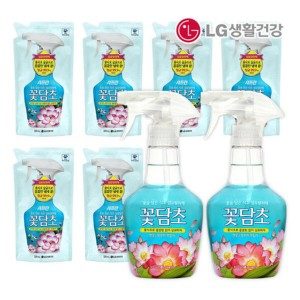 꽃담초 섬유탈취제 연꽃 400ml 2개+리필 320ml 6개